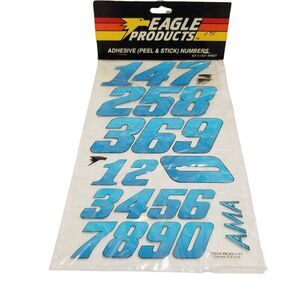 NOS New Vintage Eagle Products Numbers Decal Sheet RC Pan Car Blue